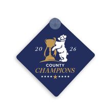 WCCC COUNTY CHAMPIONS BEAR & TROPHY CAR SIGN