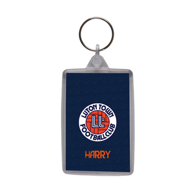 Luton Town Personalised Retro Crest Keyring
