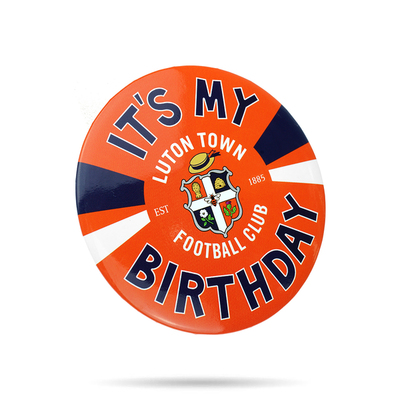 Luton Town Giant Crest Stripe Orange Birthday Badge