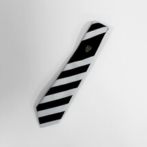 B/W Striped Polyester Tie