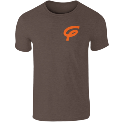 Flair SoftStyle Ringspun T-Shirt with Orange F - Brown - Mens