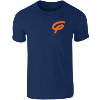 Flair SoftStyle Ringspun T-Shirt with Orange F - Navy - Mens