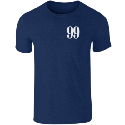 Flair SoftStyle Ringspun T-Shirt with White Large 99 - Navy - Mens