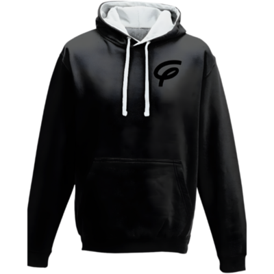Flair Two Tone Varsity Hoodie with Black F - Black-Heather - Mens