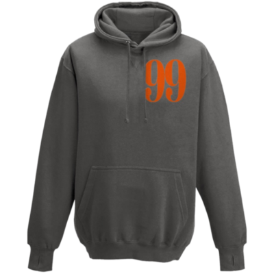 Flair Hoodie with Large Orange 99 - Charcoal - Mens