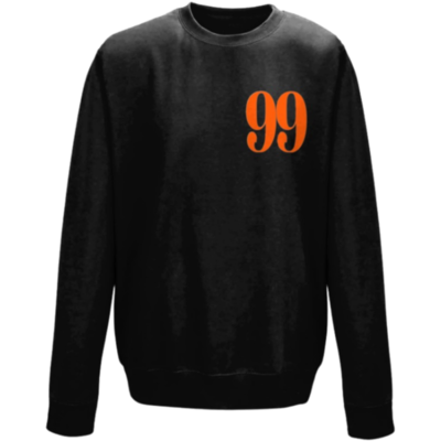Flair Sweatshirt with Large Orange 99 - Black - Mens
