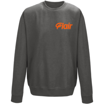 Flair Sweatshirt with Orange Flair Logo - Charcoal - Mens