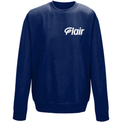 Flair Sweatshirt with White Flair Logo - Navy - Mens