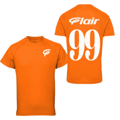 Flair TriDri Performance T-Shirt with White F with Flair 99 - Orange - Mens