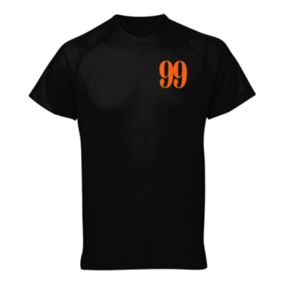 Flair TriDri Panelled Tech T-Shirt with Orange 99 - Black - Mens