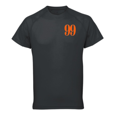 Flair TriDri Panelled Tech T-Shirt with Orange 99 - Charcoal - Mens