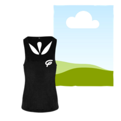 WOMENS TRIDRI YOGA KNOT VEST WITH WHITE F - BLACK - Adult