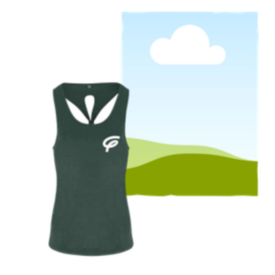 WOMENS TRIDRI YOGA KNOT VEST WITH WHITE F - FOREST GREEN - Adult