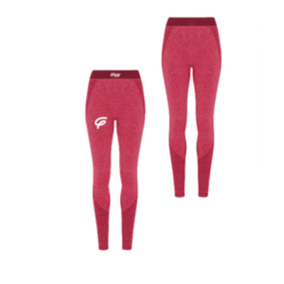 WOMENS TRIDRI SEAMLESS 3D FIT SPORTS LEGGINGS WITH WHITE FLAIR - BURGUNDY