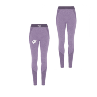 WOMENS TRIDRI SEAMLESS 3D FIT SPORTS LEGGINGS WITH WHITE FLAIR - PURPLE