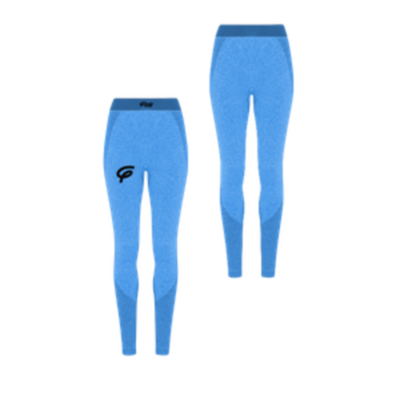 WOMENS TRIDRI SEAMLESS 3D FIT SPORTS LEGGINGS WITH BLACK FLAIR - SAPHIRE