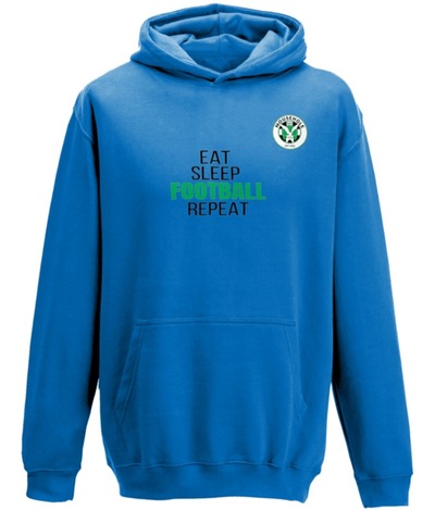 Junior Eat Sleep Football Hoodie - Blue