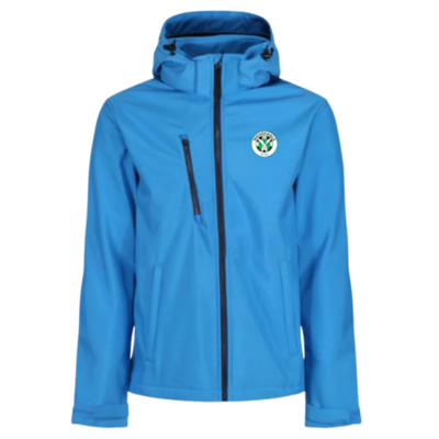 Mens 3 Layer Hooded Softshell Jacket - Blue/Navy