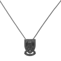  Stainless Steel Large Chunky Crest Pendant & Chain