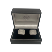  Stainless Steel Patterned Crest Cufflinks