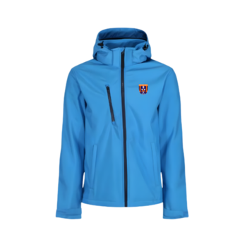 Mens 3 Layer Hooded Softshell Jacket - Blue/Navy