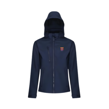 Mens 3 Layer Hooded Softshell Jacket - Navy/Navy